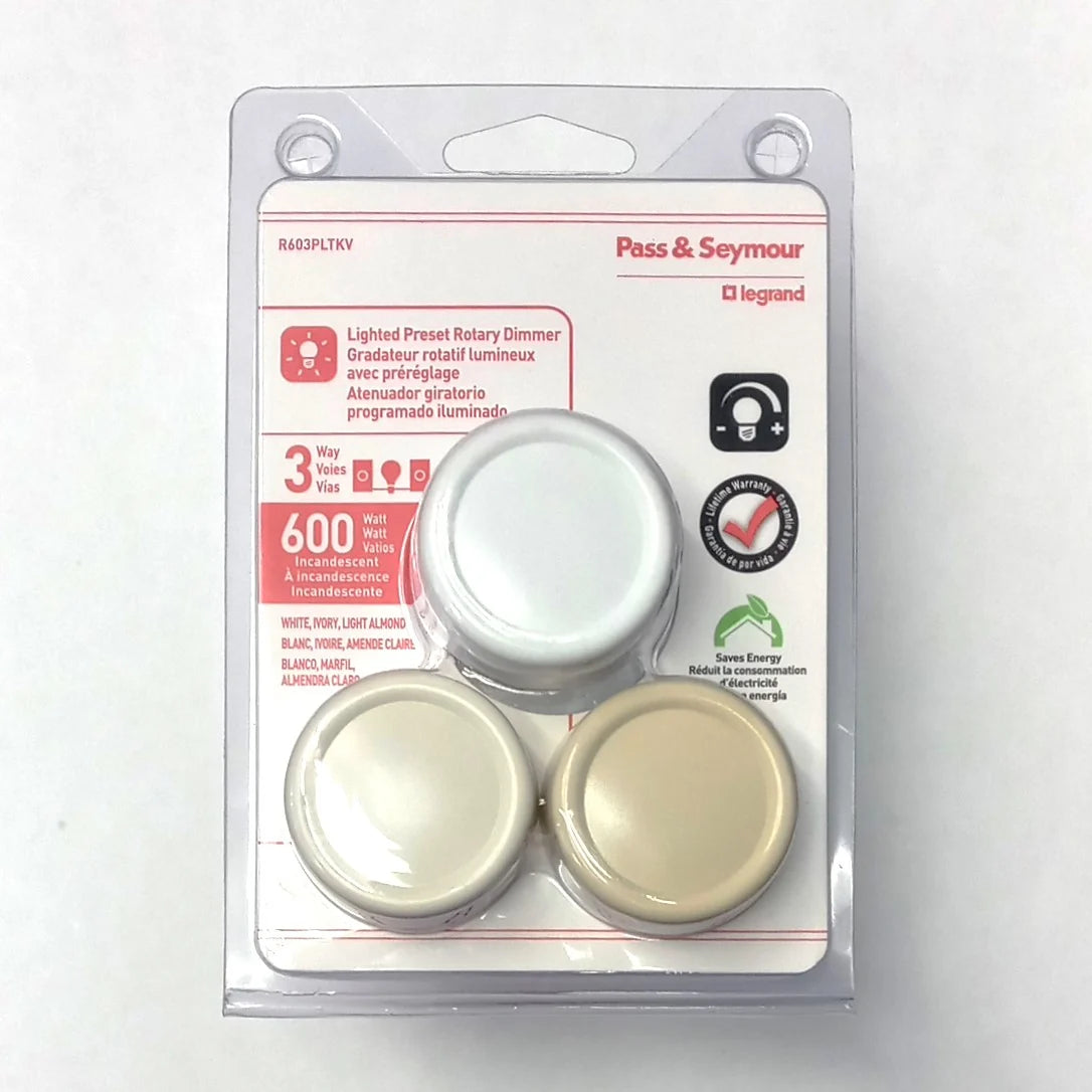 Legrand Pass & Seymour Lighted Preset Rotary Dimmer R603PLTKV
