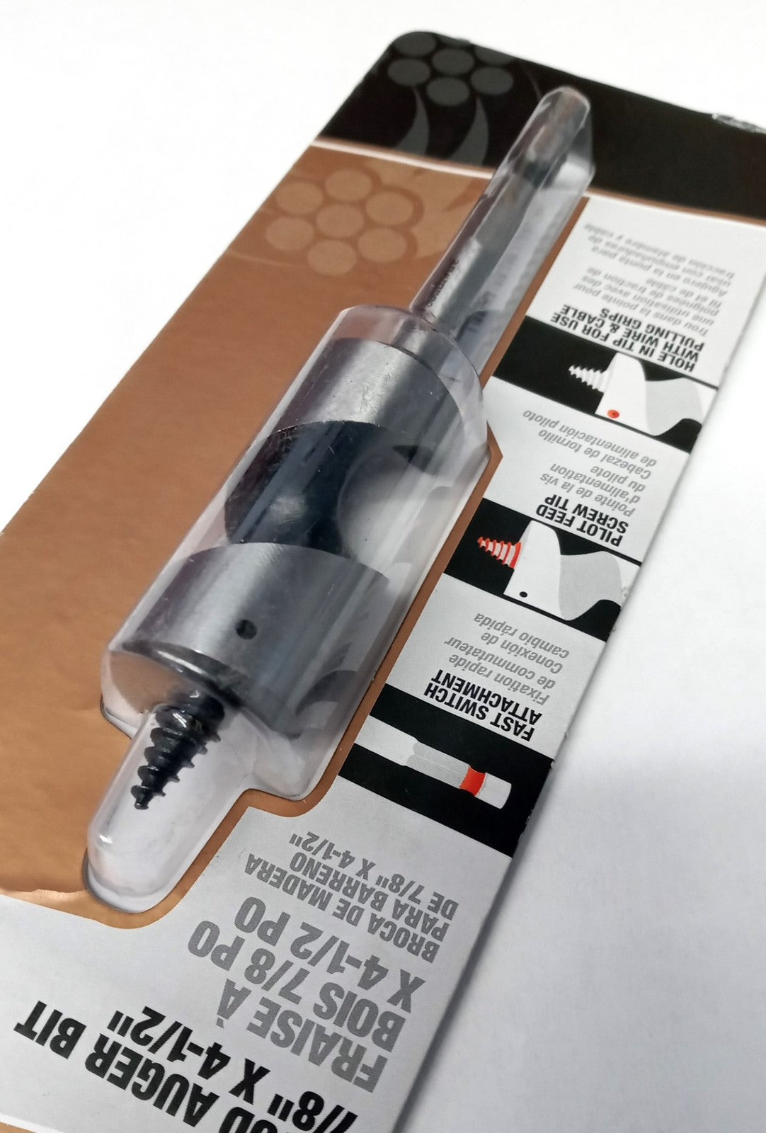Southwire Wood Auger Bit 7/8" x 4-1/2" Fast Switch Attachment WAB7/8X4-1/2