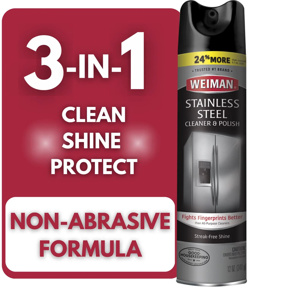 Weiman Stainless Steel Cleaner & Polish Spray for Kitchen and Home Appliances 17oz.