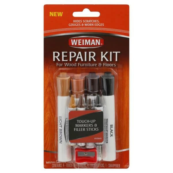 Weiman Wood Furniture & Floor Repair Restore Kit Scratch Chips Worn Edges