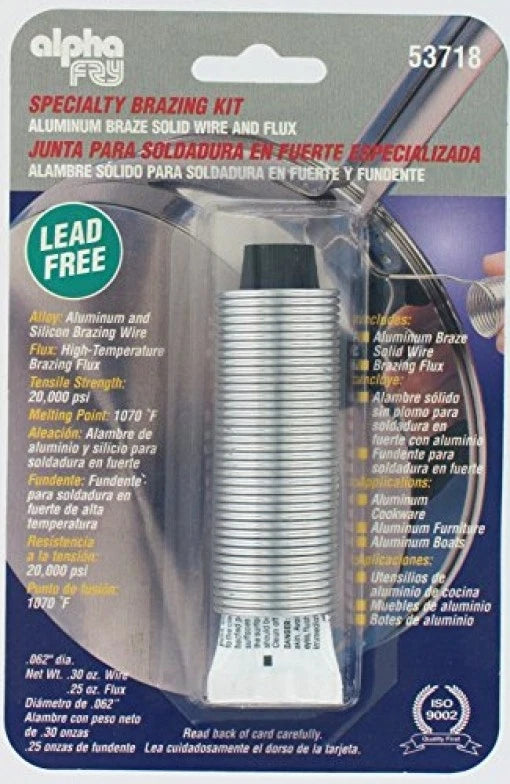 Alpha Fry Lead Free Aluminum Wire Braze Solid Wire & Flux Kit 53718