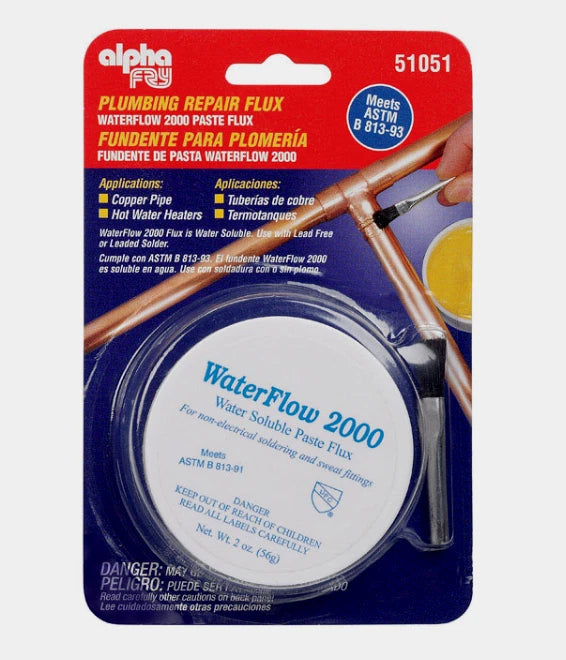 Alpha Fry WATERFLOW 2000 Plumbing Repair Soluble Paste Flux 2 oz. 51051