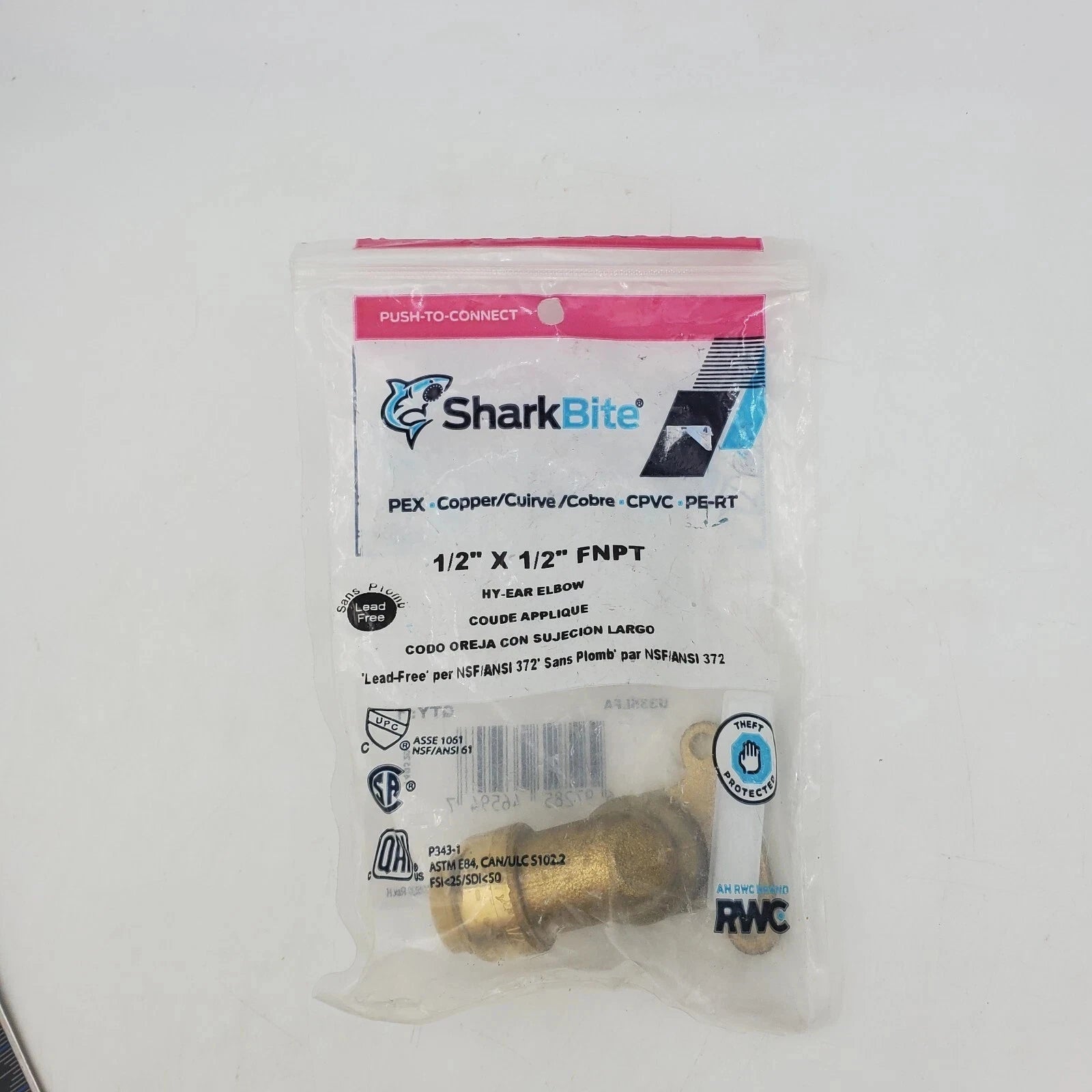 Sharkbite 1/2'' X 1/2'' Fnpt Brass 90 Deg Angle Hy-Ear Elbow U335lfa