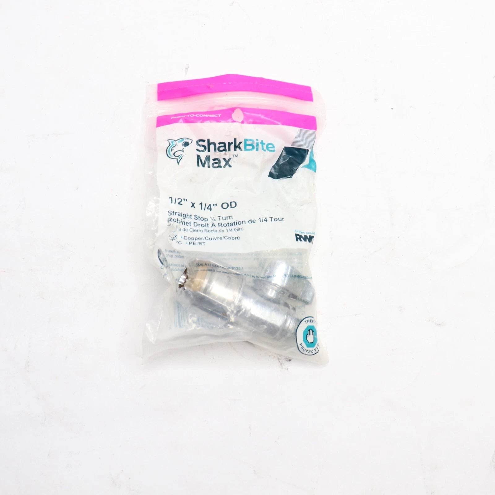 SharkBite Compression Brass Straight Stop Valve 1/2 in. PTC X 1/4 in. UR23337