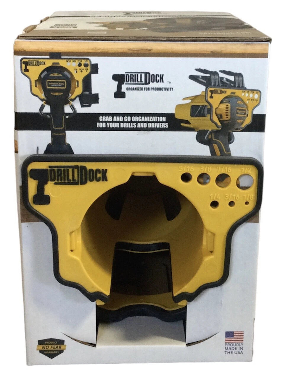 Drill Dock Magnet Drill Dock Yellow Universal Fit Heavy Duty DD-Y-RP USA