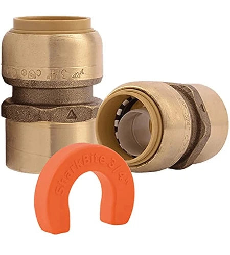 SharkBite 3/4 Inch Water Heater Connection Kit, Push to Connect Brass Plumbing 22441lf