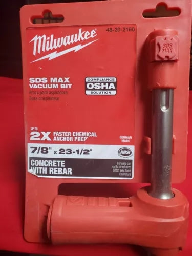 Milwaukee 48-20-2160 7/8"x15-3/4"x23-1/2" SDS-MAX Vacuum Drill Bit Germany