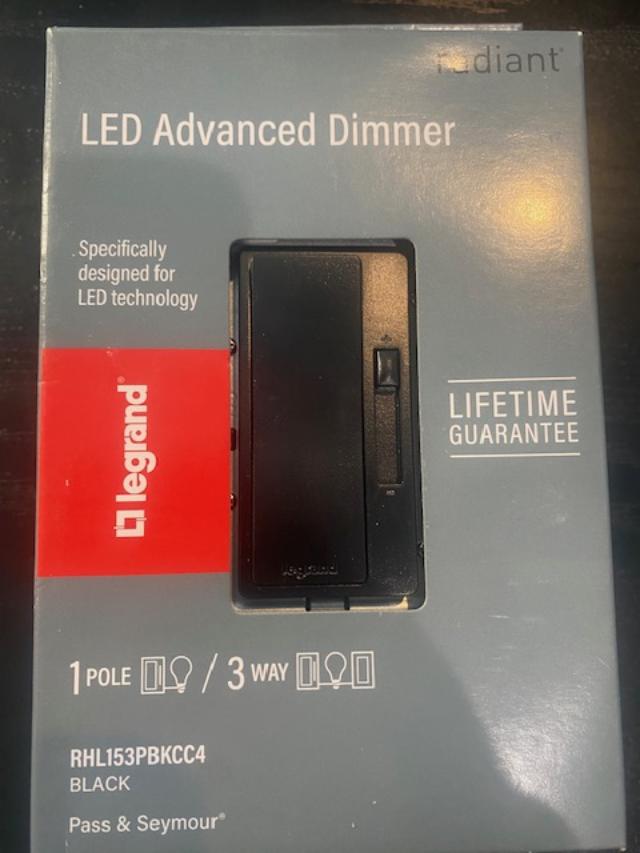 Legrand Radiant 150-Watt One-Pole/3-Way LED Advanced Dimmer Black RHL153PBKCC4