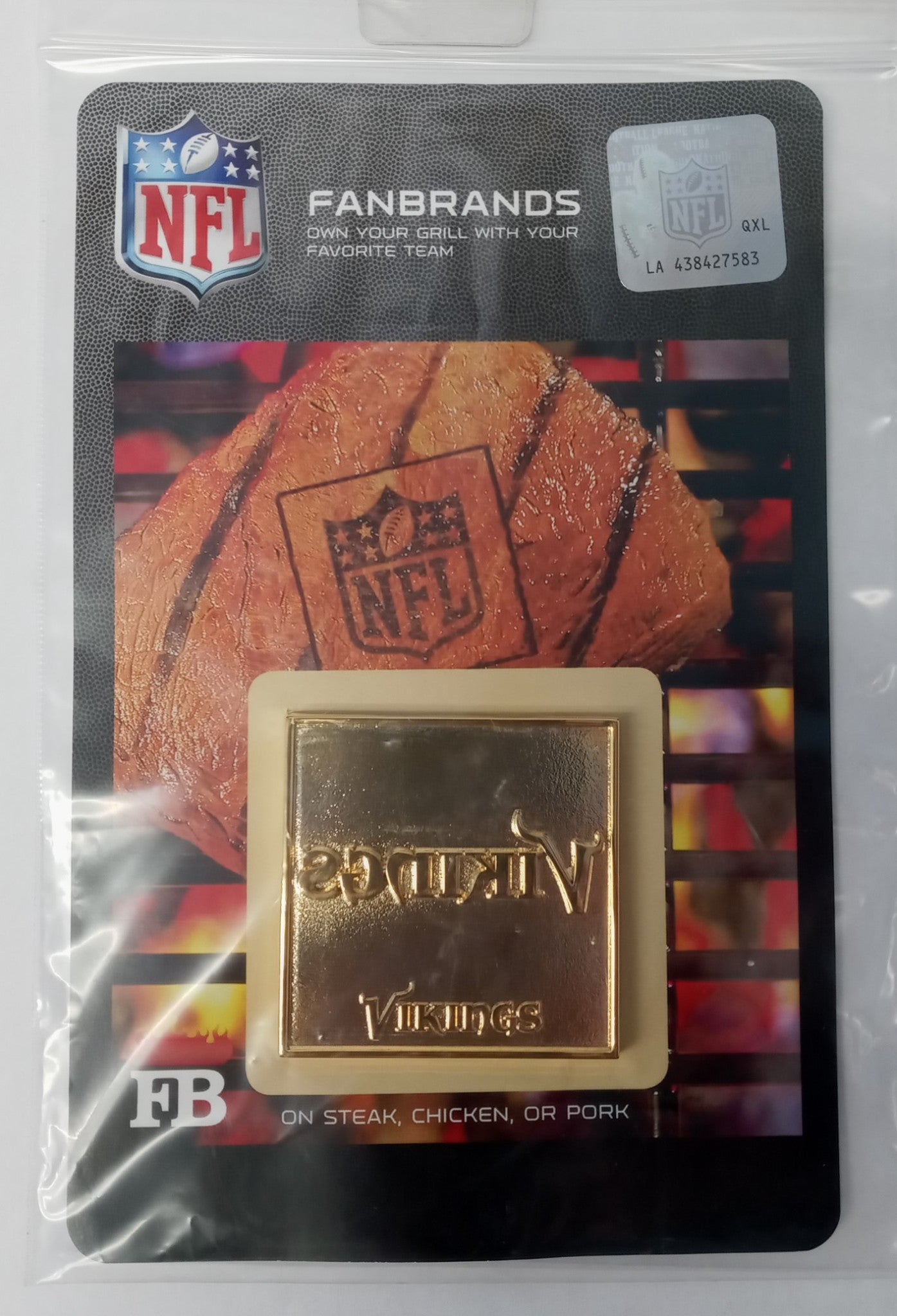 FanBrands NFL Football Team Logo Branding Plate for Barbecue