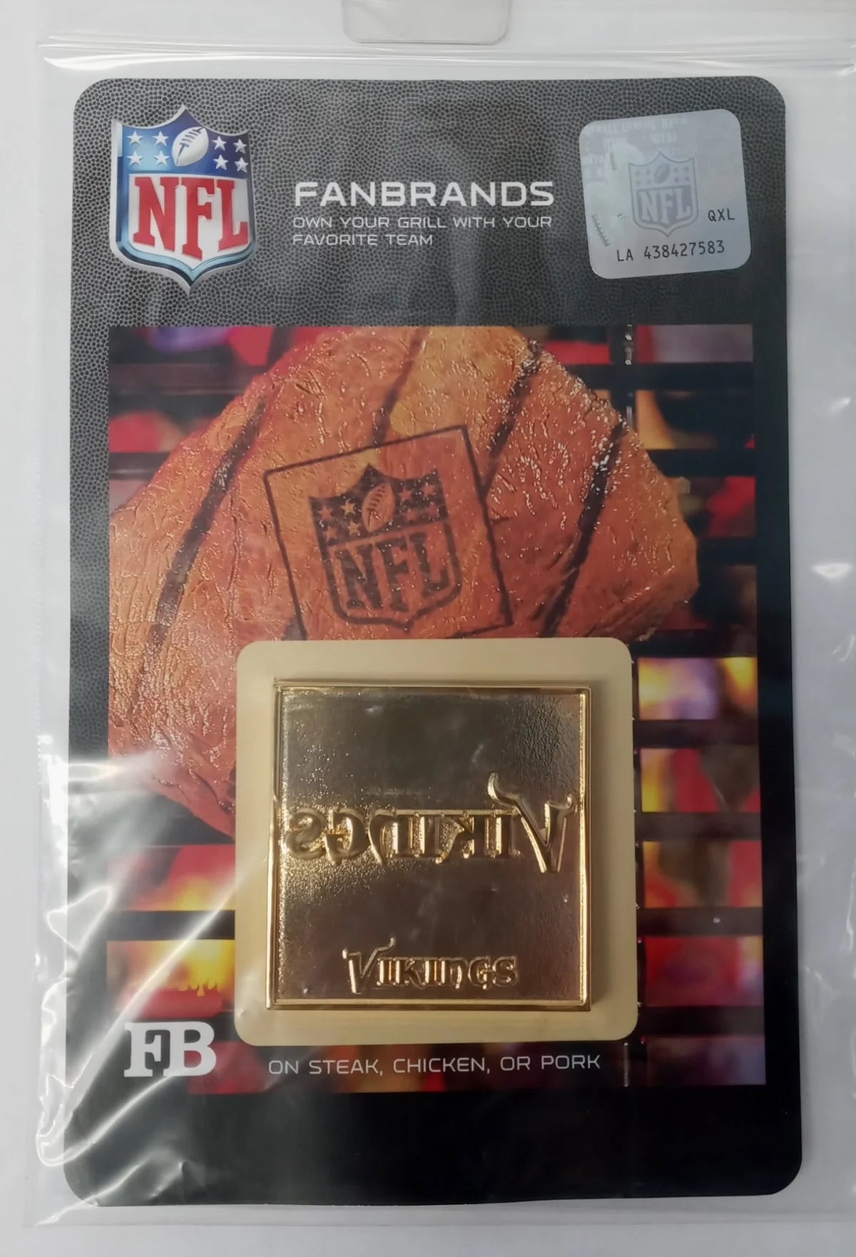 FanBrand NFL Team Logo Branding Plate for Barbecue or Grill