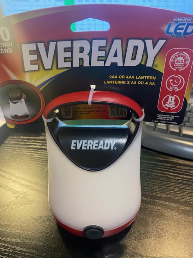 Eveready LED Camping Lantern Super 250 Lumen Red and Black EVGPAL41