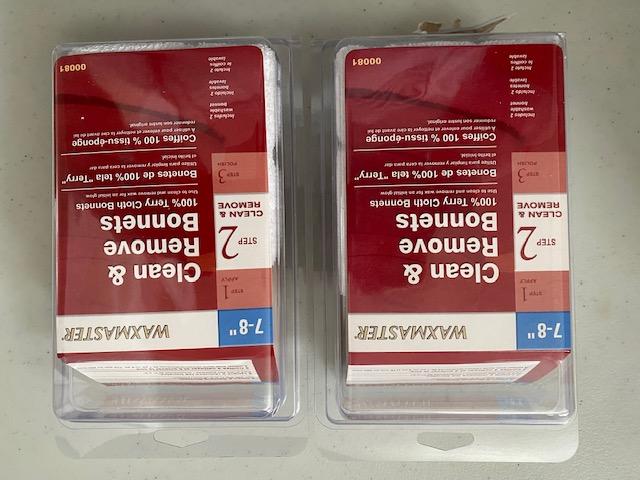 Waxmaster 00081 7-8" Clean & Remove Terry Cloth Bonnets 2 Packs