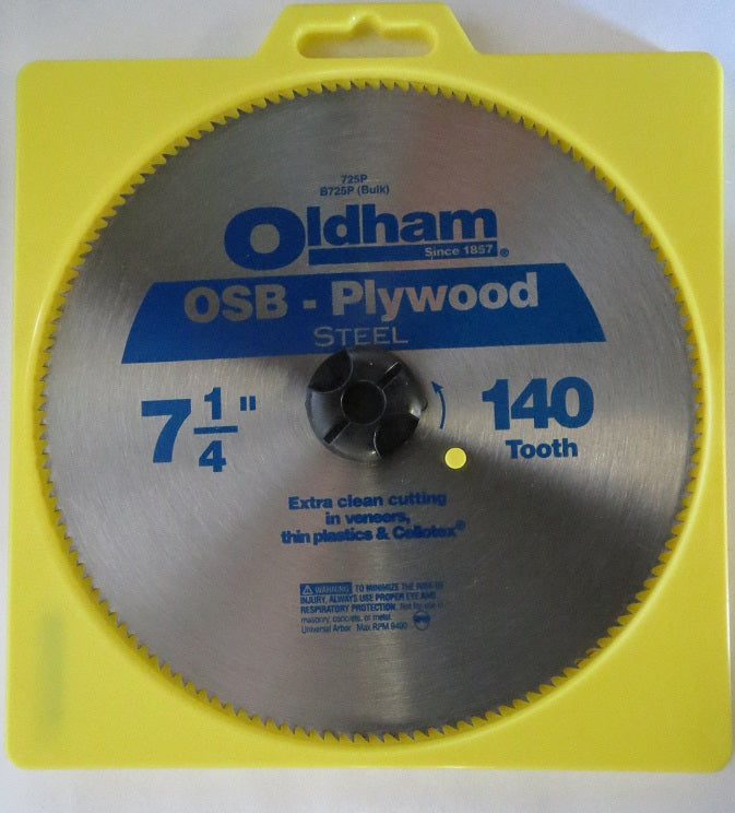 Oldham 725P Saw Blade OSB Plywood 140 Tooth Steel Carded