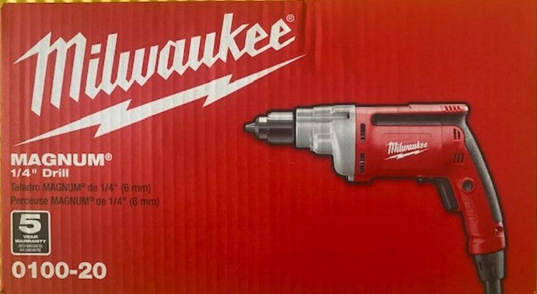 MILWAUKEE 0100-20 Magnum Corded Electric 1/4" Drill, 7Amp