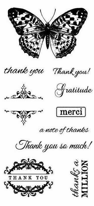 Fiskars 102800-1001 Many Thanks Butterfly Clear Acrylic Stamp Set 2 Packs