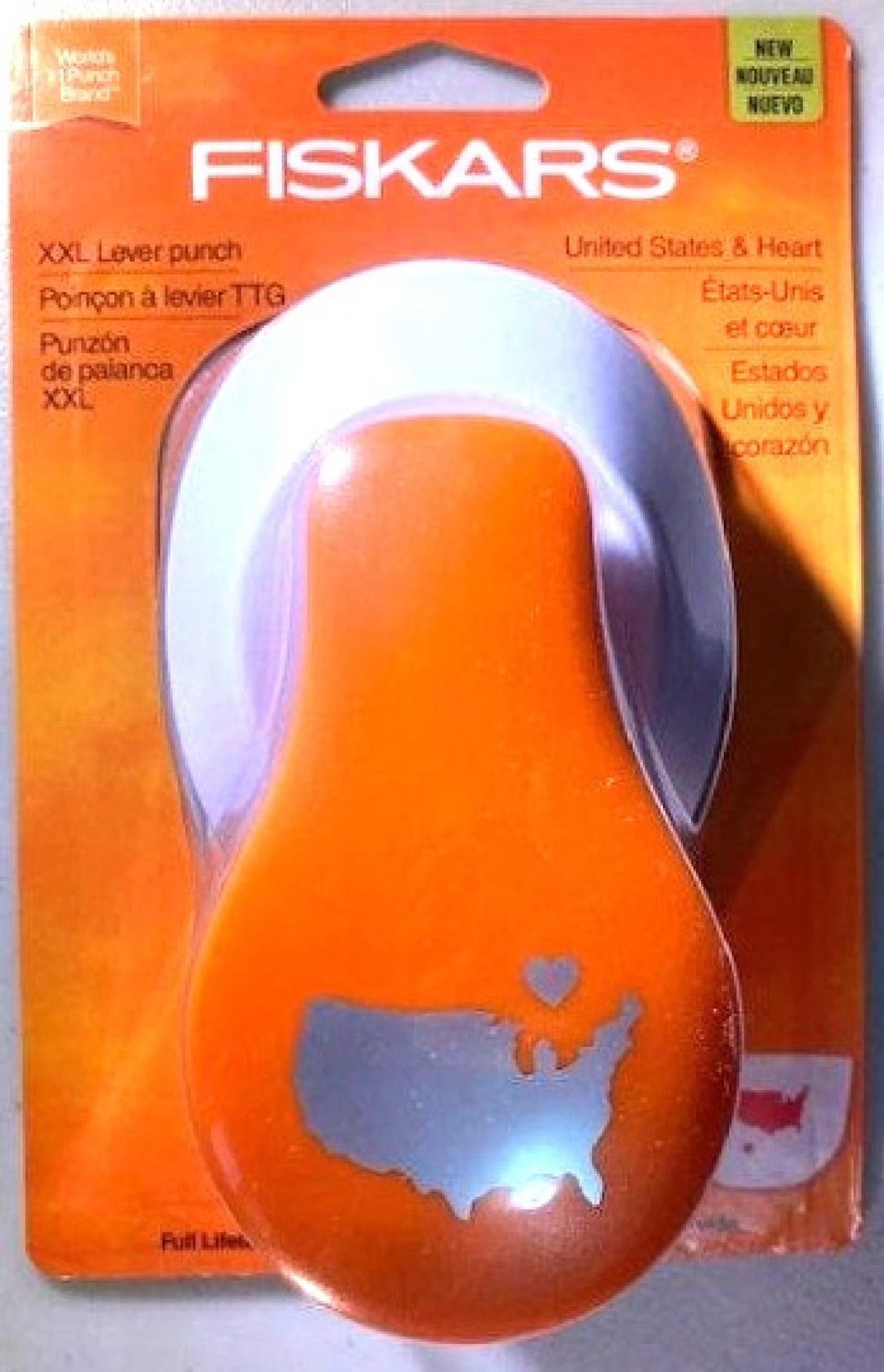Fiskars 107310 Paper Craft Punch Lever XXL LARGE United States w/ Heart