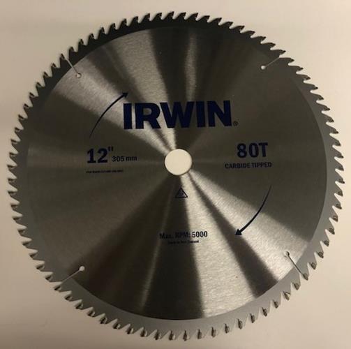 Irwin 12 x 80T Carbide Saw Blade For Wood Cutting