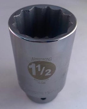 Armstrong 13-348 3/4" Drive 12-POINT 1-7/16" Deep Chrome Socket USA