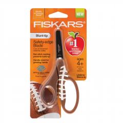 Fiskars 134162-1001 Football MVP 5" Non-Stick Blunt-Tip Kids Scissors & Ruler