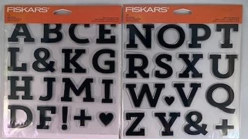 Fiskars 146720 Clear Acrylic Stamp Set Full Alphabet of Block Monogram Set