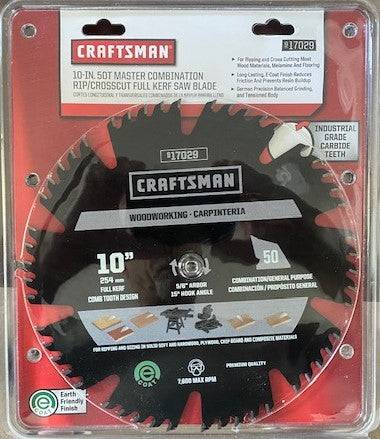 Craftsman 17029 10" x 50 Tooth Combination Circular Saw Blade