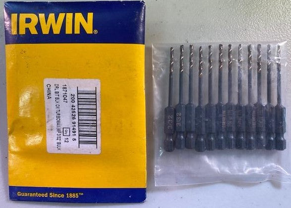 Irwin Tools 1871047 Impact 3/32'' Turbomax Black & Gold Drill Bit 12-pack