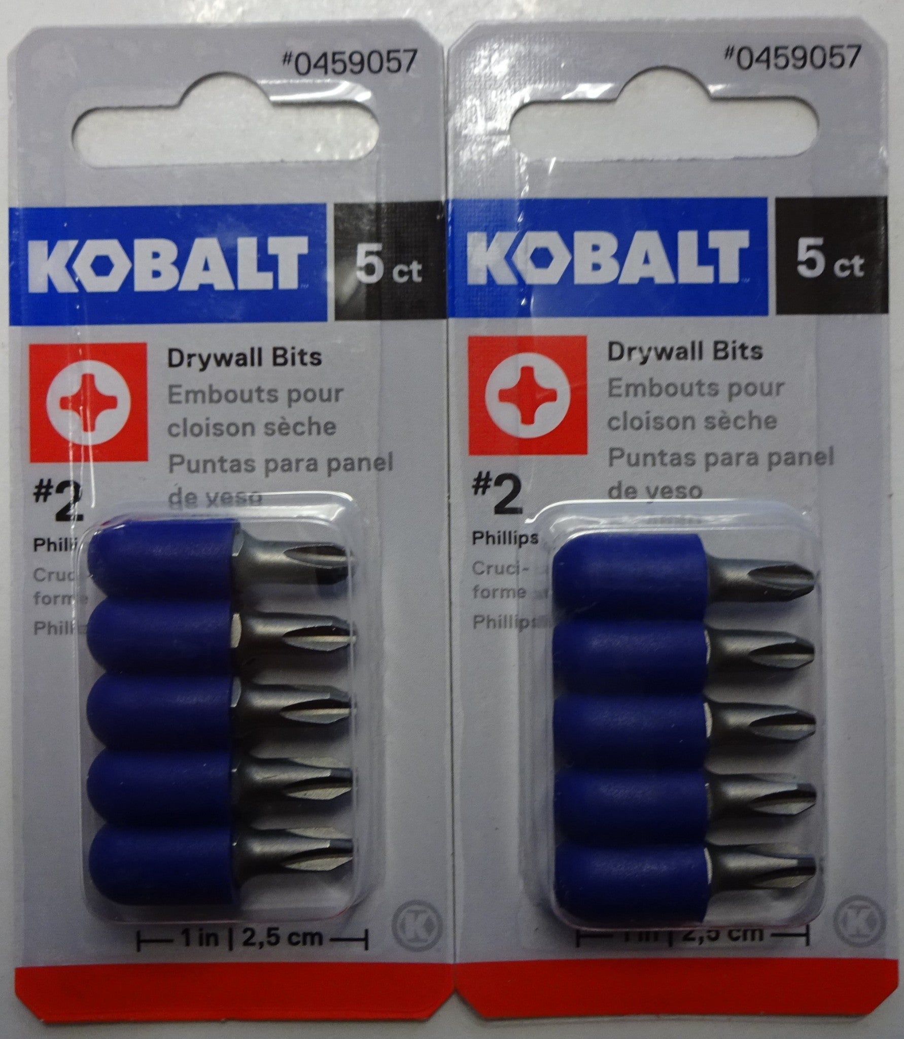 Kobalt 1873512 S2 Tool Steel 1" x 1/4" Hex Phillips Screwdriver Bits 2 - 5-Packs