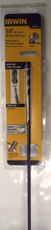IRWIN 1890796 Flexible Installer Drill Bit With Carbide Tip 1/4" x 48"