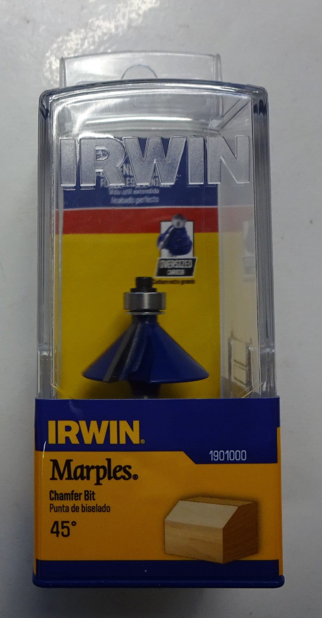 Irwin Tools 1901000 Marples 45 Degree Chamfer Router Bit , 1/4" Shank