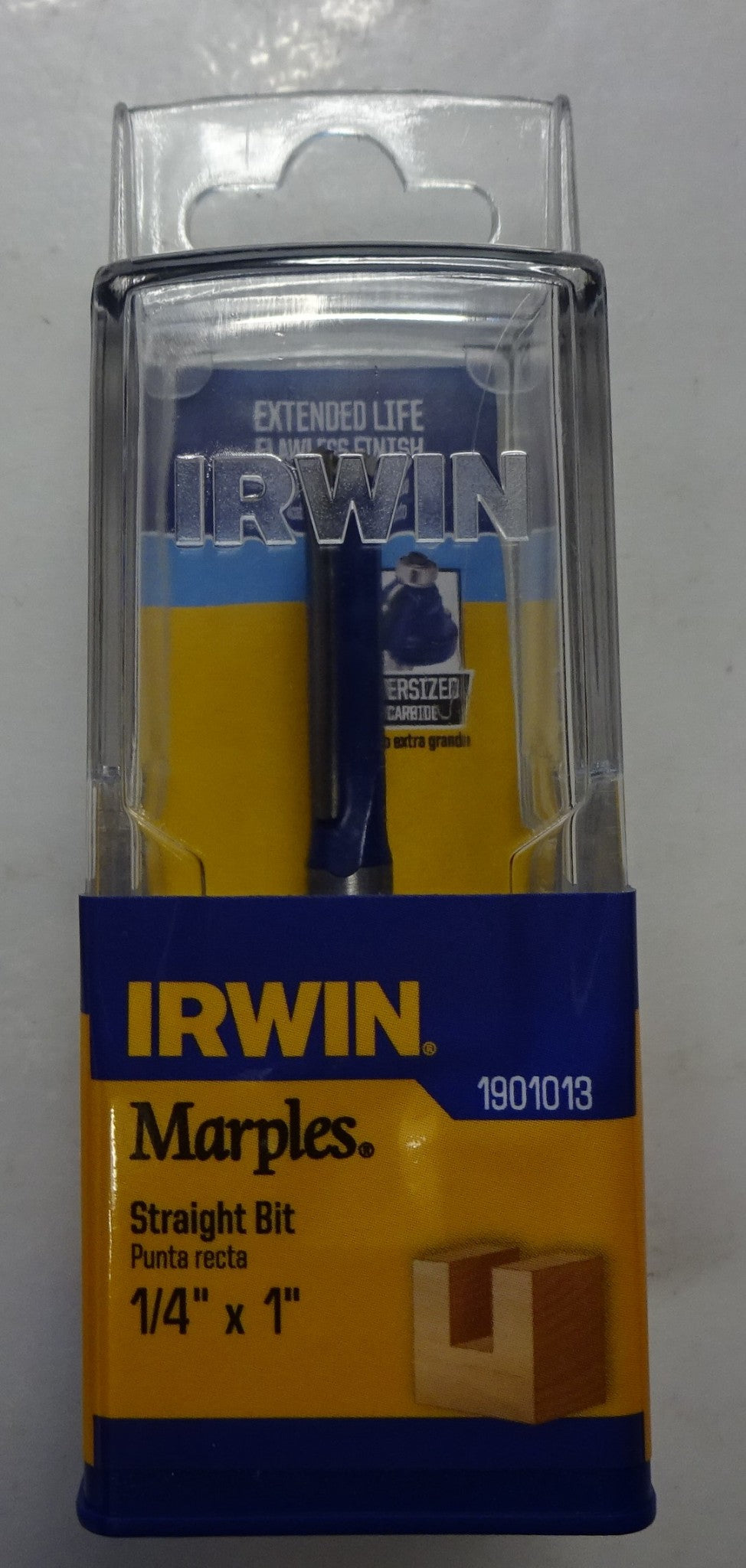 IRWIN Marples 1901013 1/4 x 1" Carbide Tipped Straight Router Bit 1/4" Shank