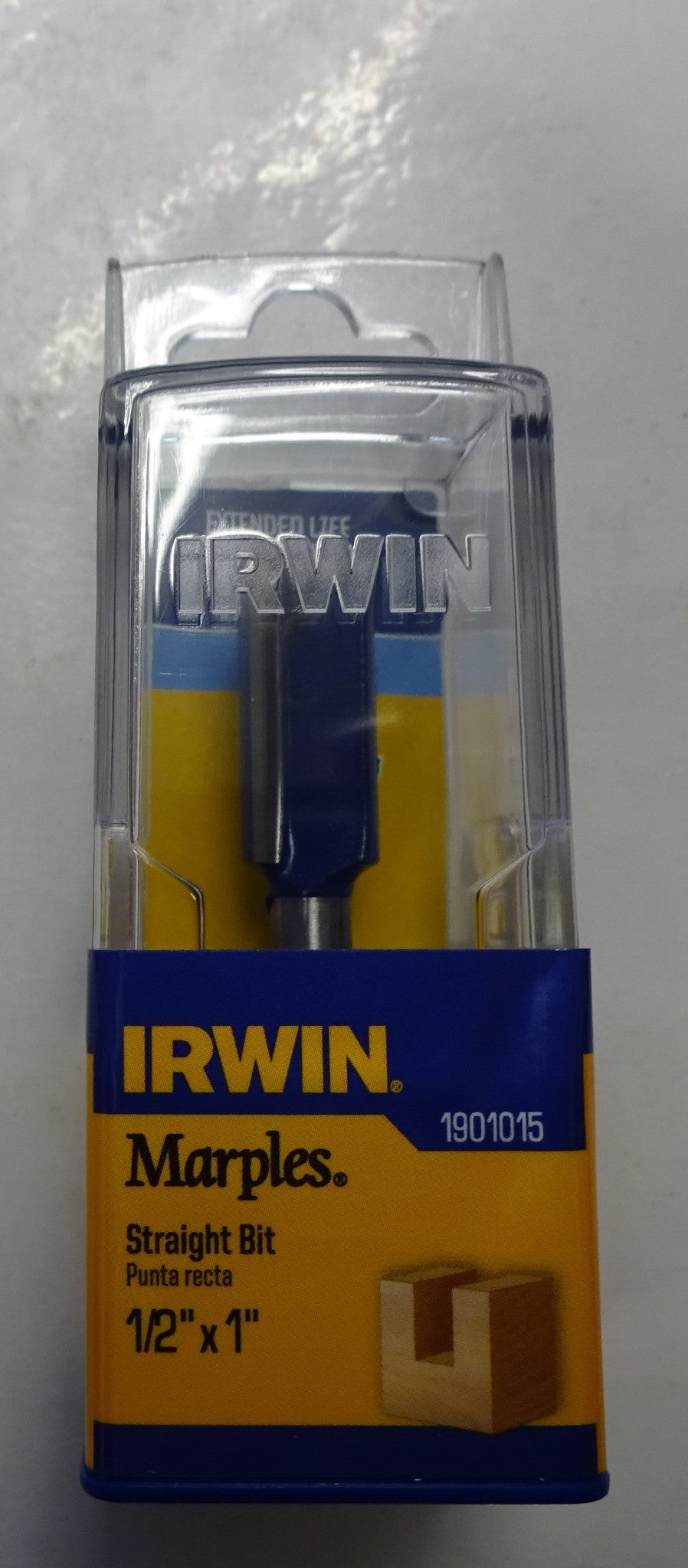 Irwin Marples 1901015 1/2" x 1" Straight Router Bit With 1/4" Shank