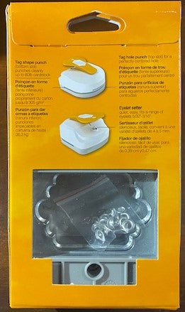 Fiskars 197580-1002 Tag Maker Punch with Built-in Eyelet Setter + 20 Eyelete