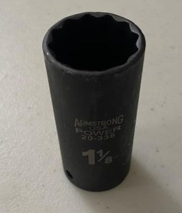 Armstrong 20-336D 1/2" Drive 1-1/8" Deep Socket 12pt. USA