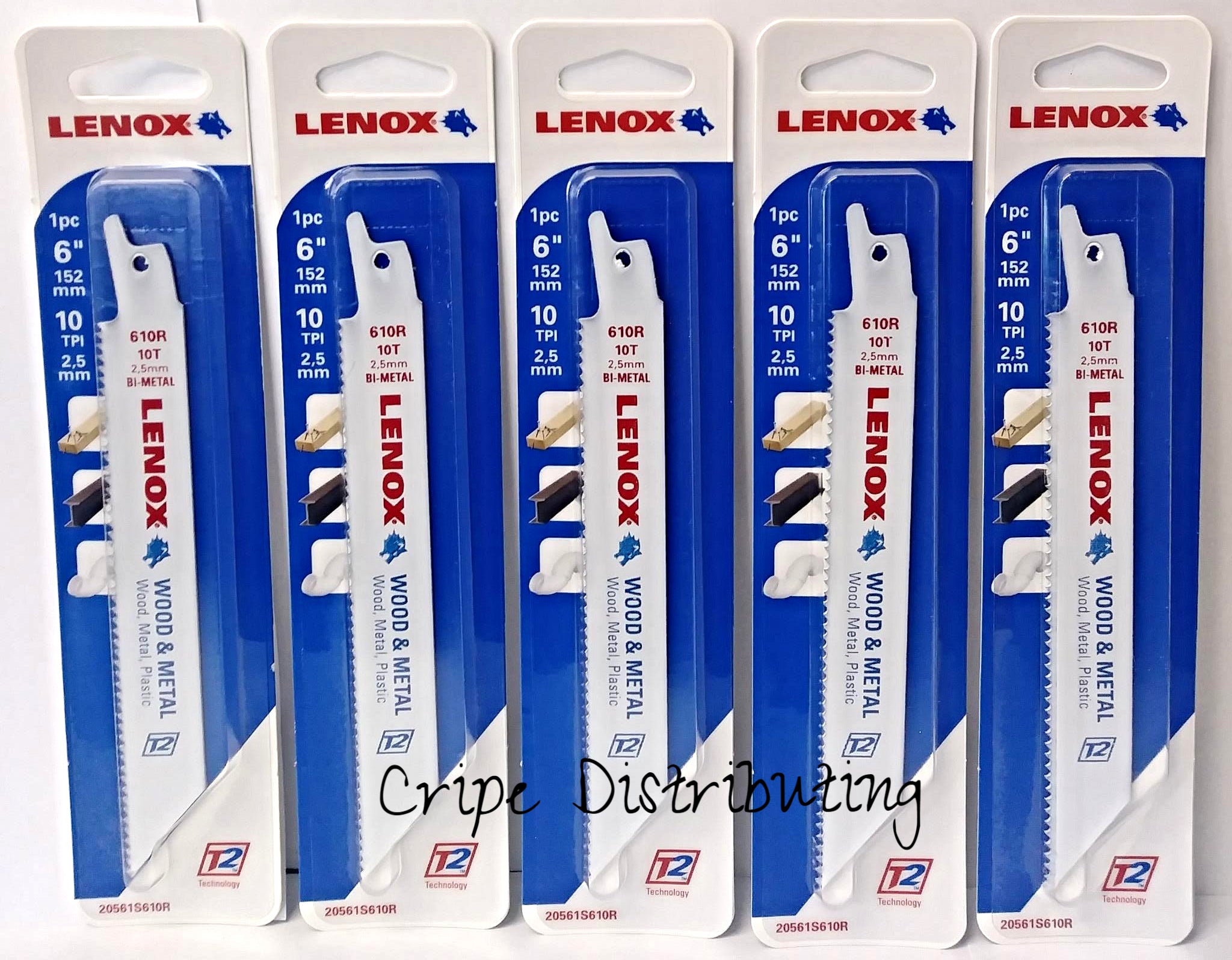 Lenox 20561S610R 6" x 10 TPI Bi-Metal Wood & Metal Reciprocating Blades 5 Packs