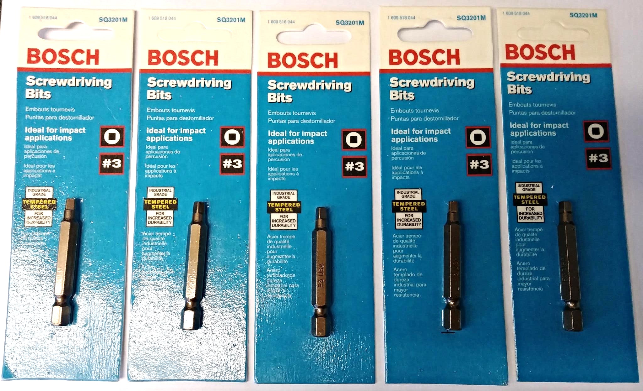 Bosch SQ3201M #3 Square 2" Screwdriving Bits (5 Packs) USA
