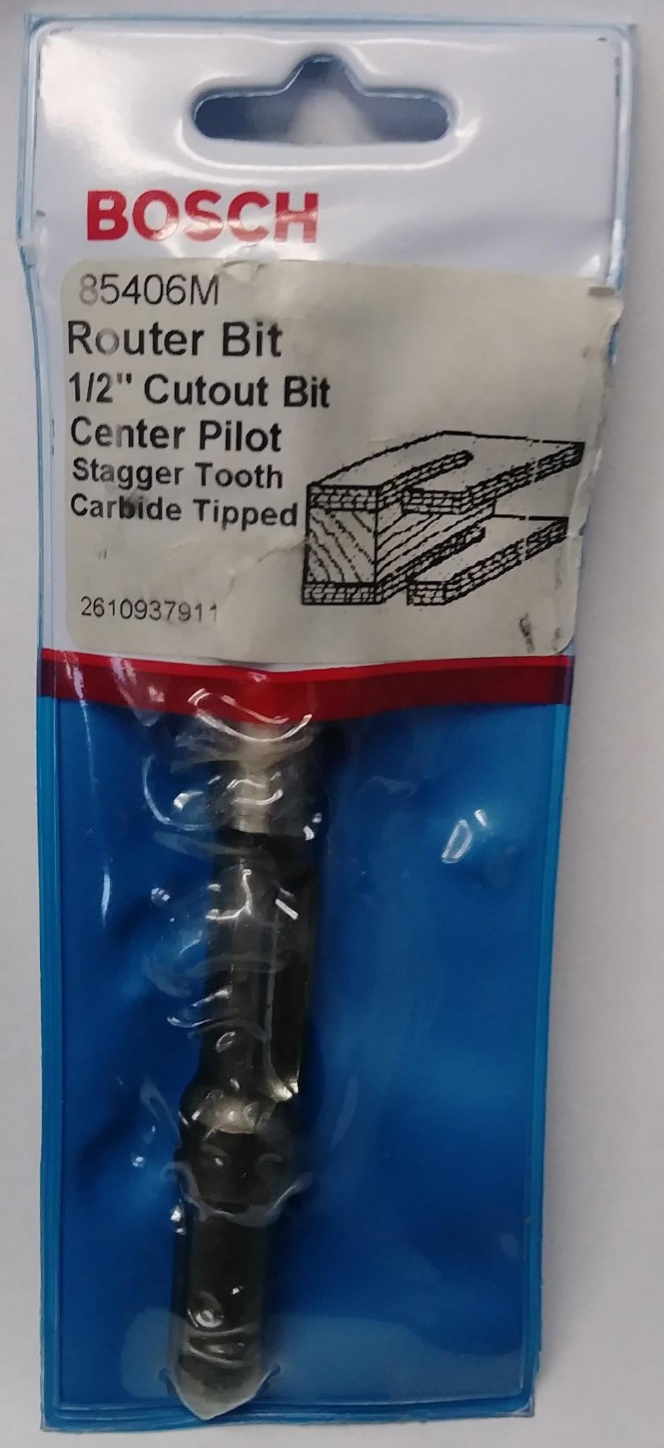 Bosch 85406M 1/2" Center Pilot Stagger Tooth Carbide Tipped Router Bit USA