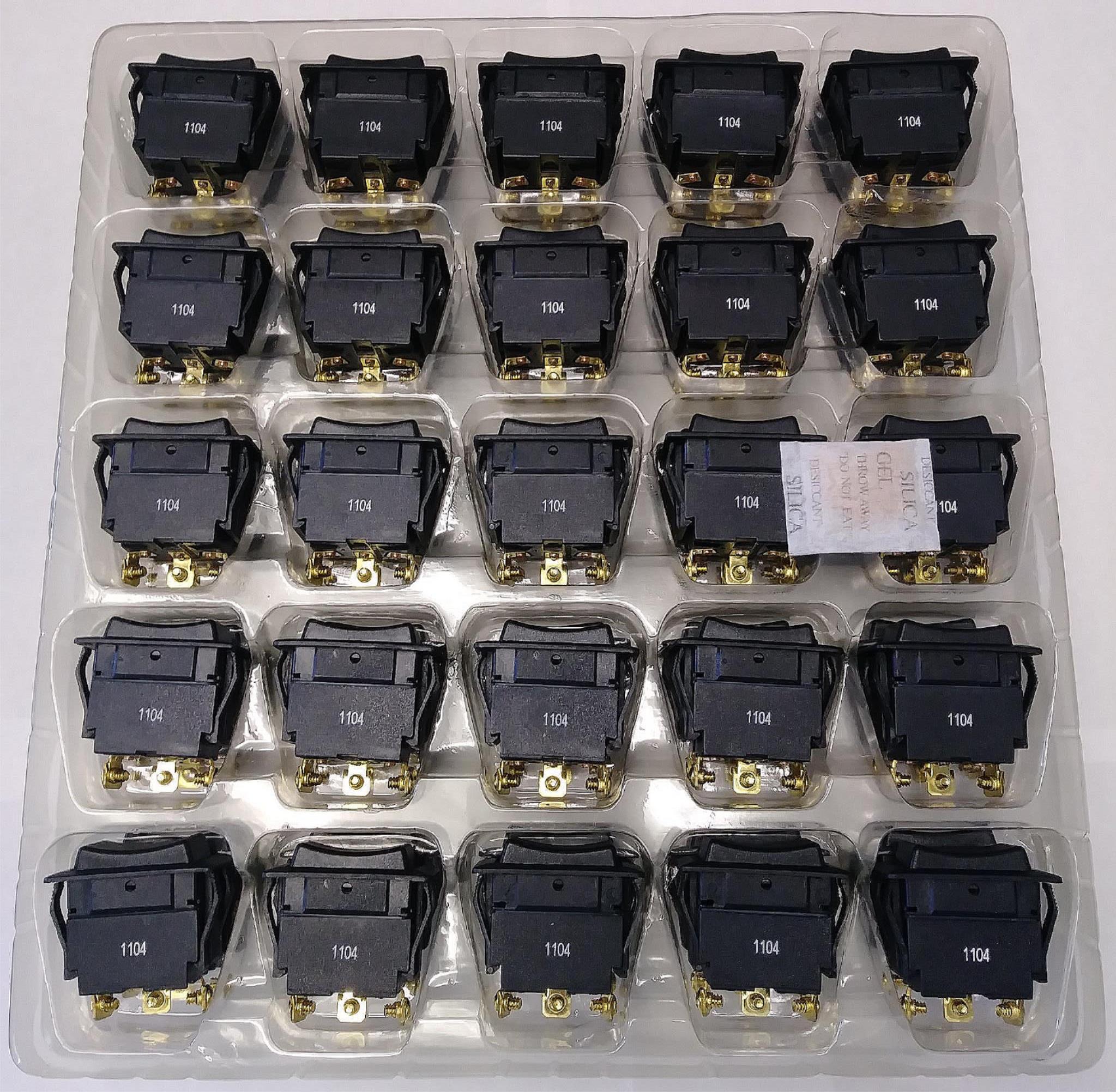 Del City 7700033 SPDT (On)-Off-(On) Full Size Rocker Switches 50 Pack