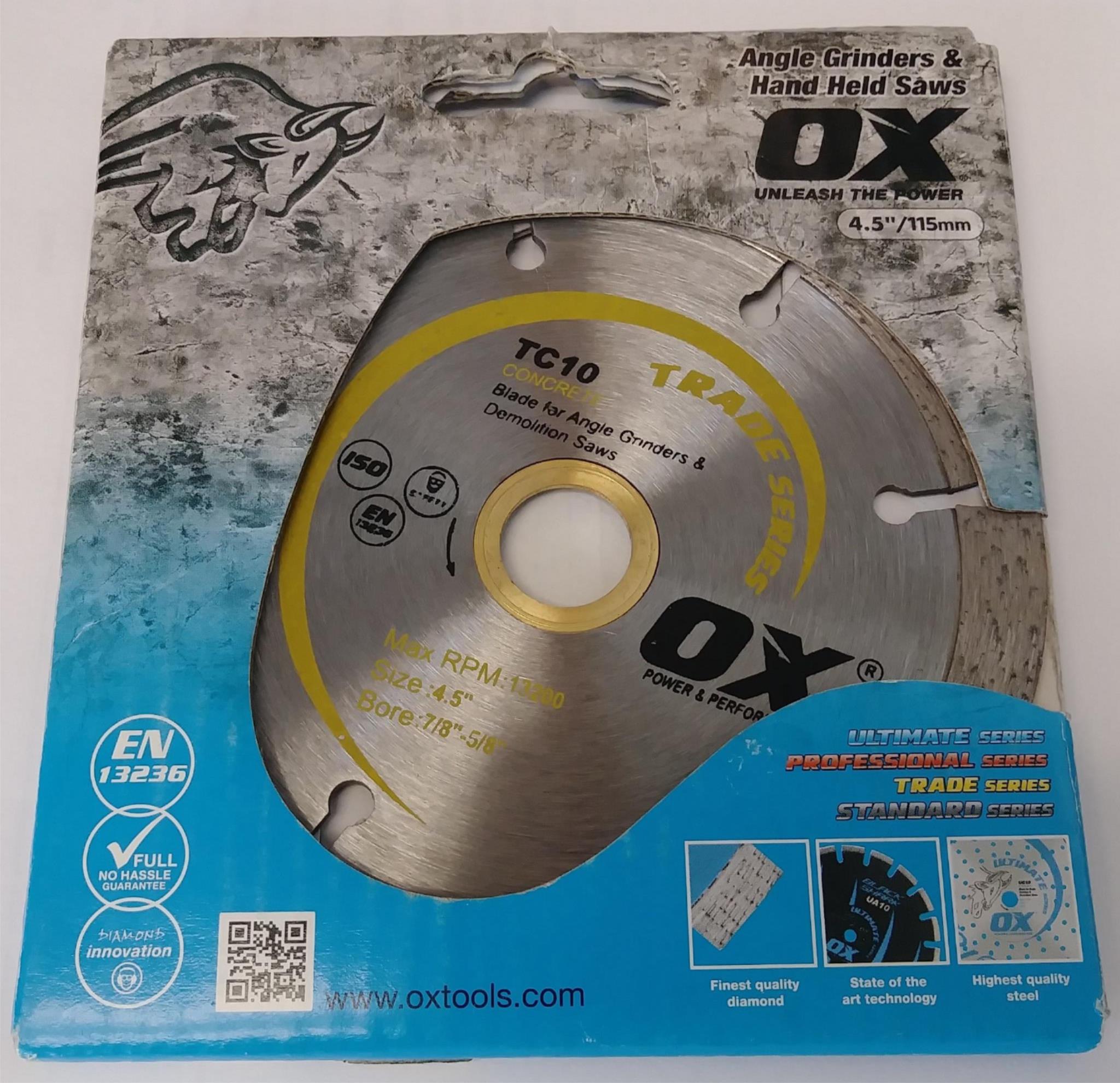 Ox Tools TC10 4-1/2" Concrete / General Purpose Segmented Blade