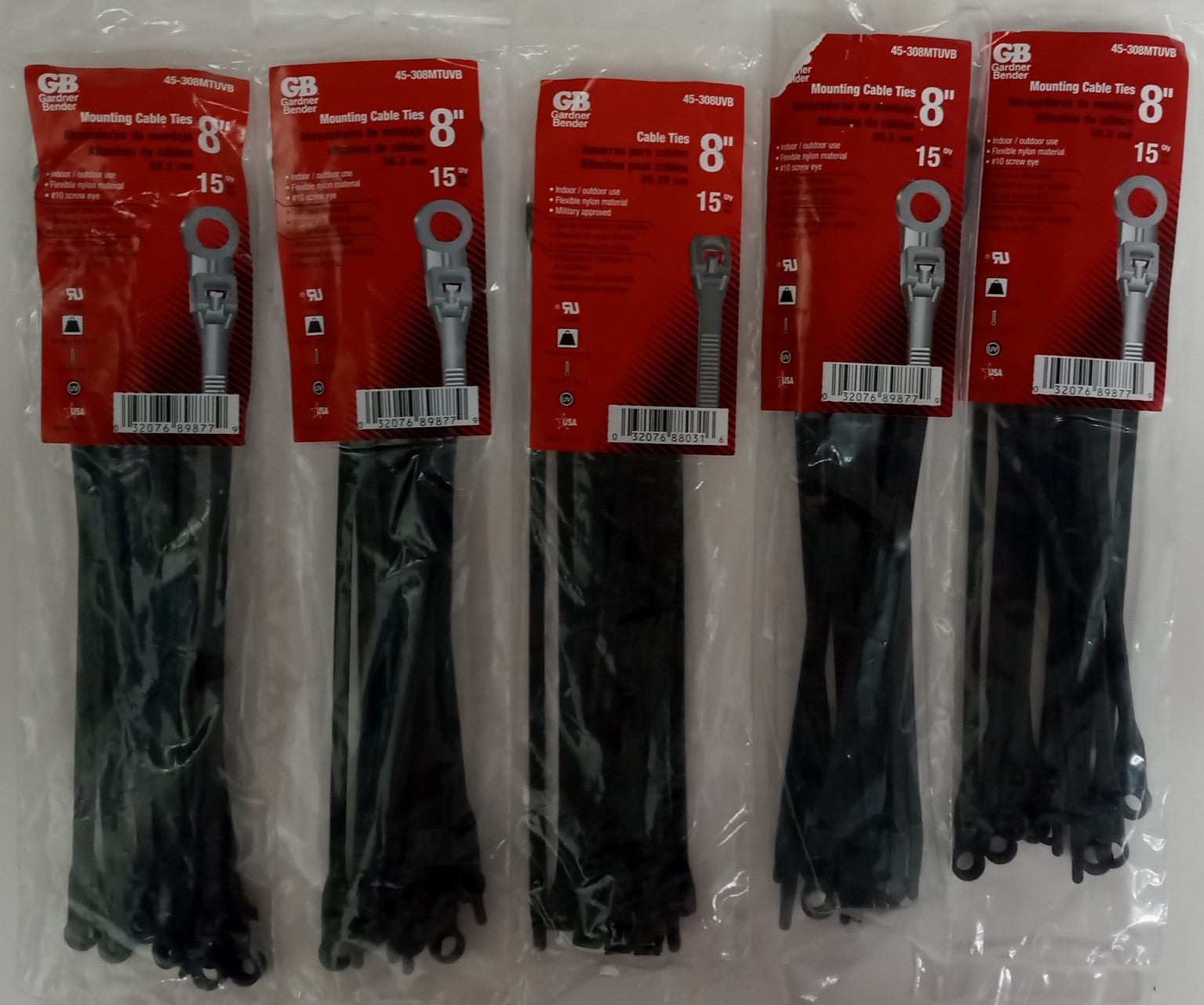 Gardner Bender 45-308MTUVB Mounting Cable Ties 8" 75qty