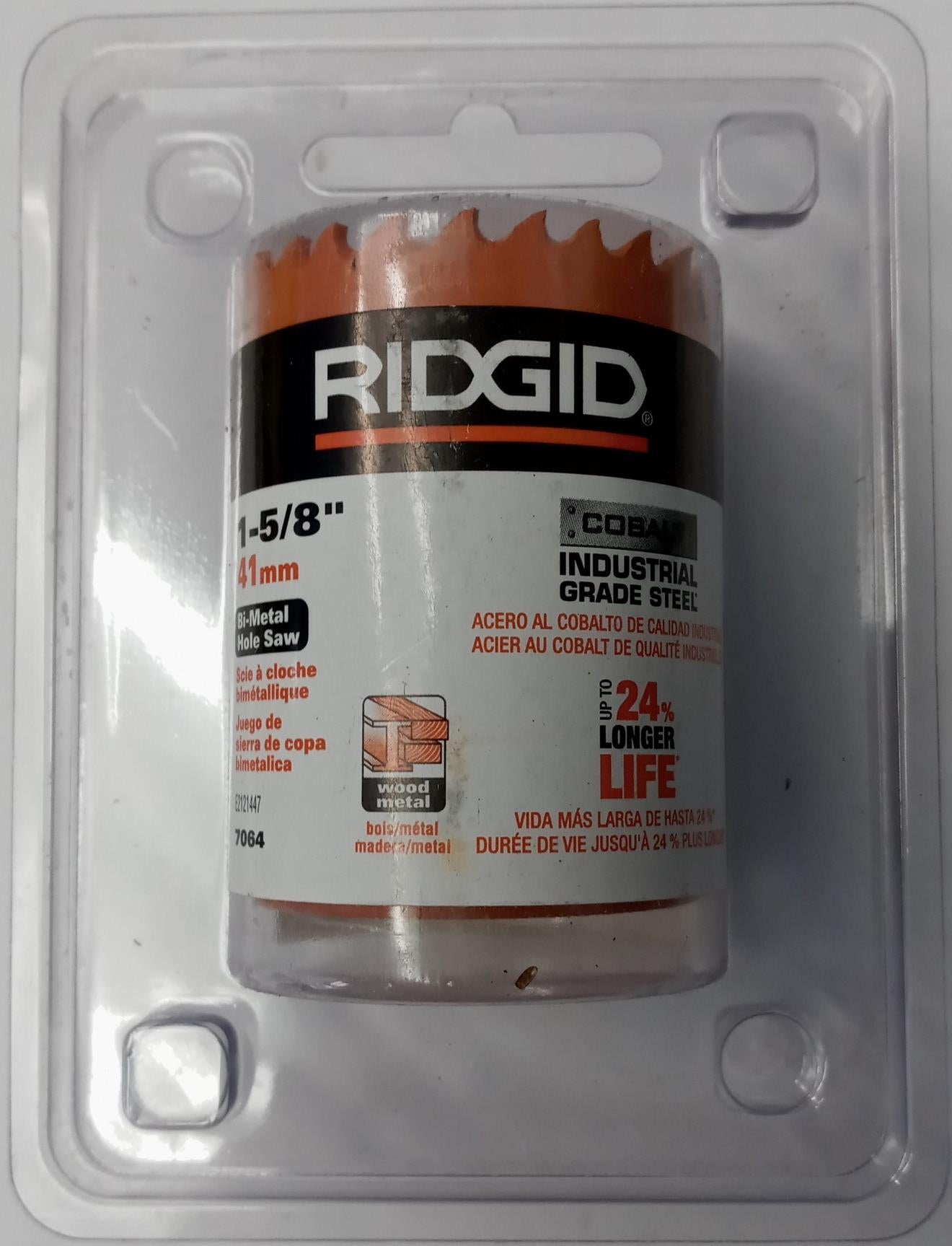 Ridgid 7064 Bi-Metal Holesaw  1-5/8" Cobalt Industrial Grade Steel