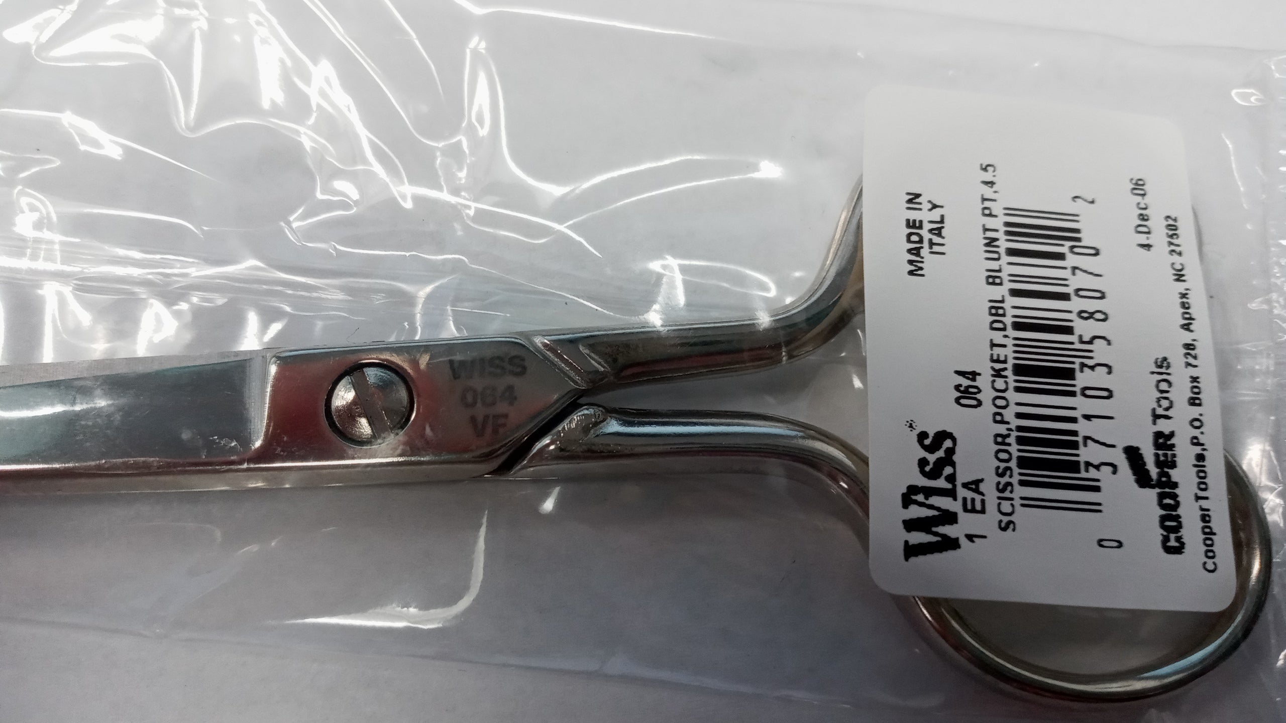 Wiss 064SP 4" Pocket Double Round Safety Point Scissors Italy