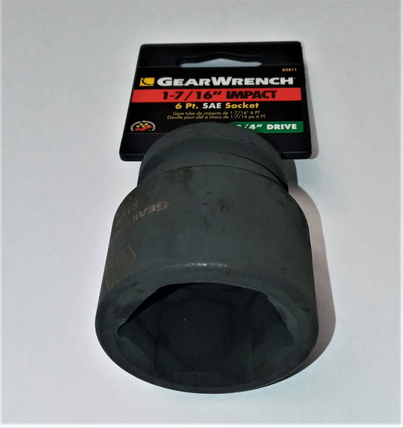 GearWrench 84811 3/4" Drive 1-7/16" 6 Point Standard Impact SAE Socket