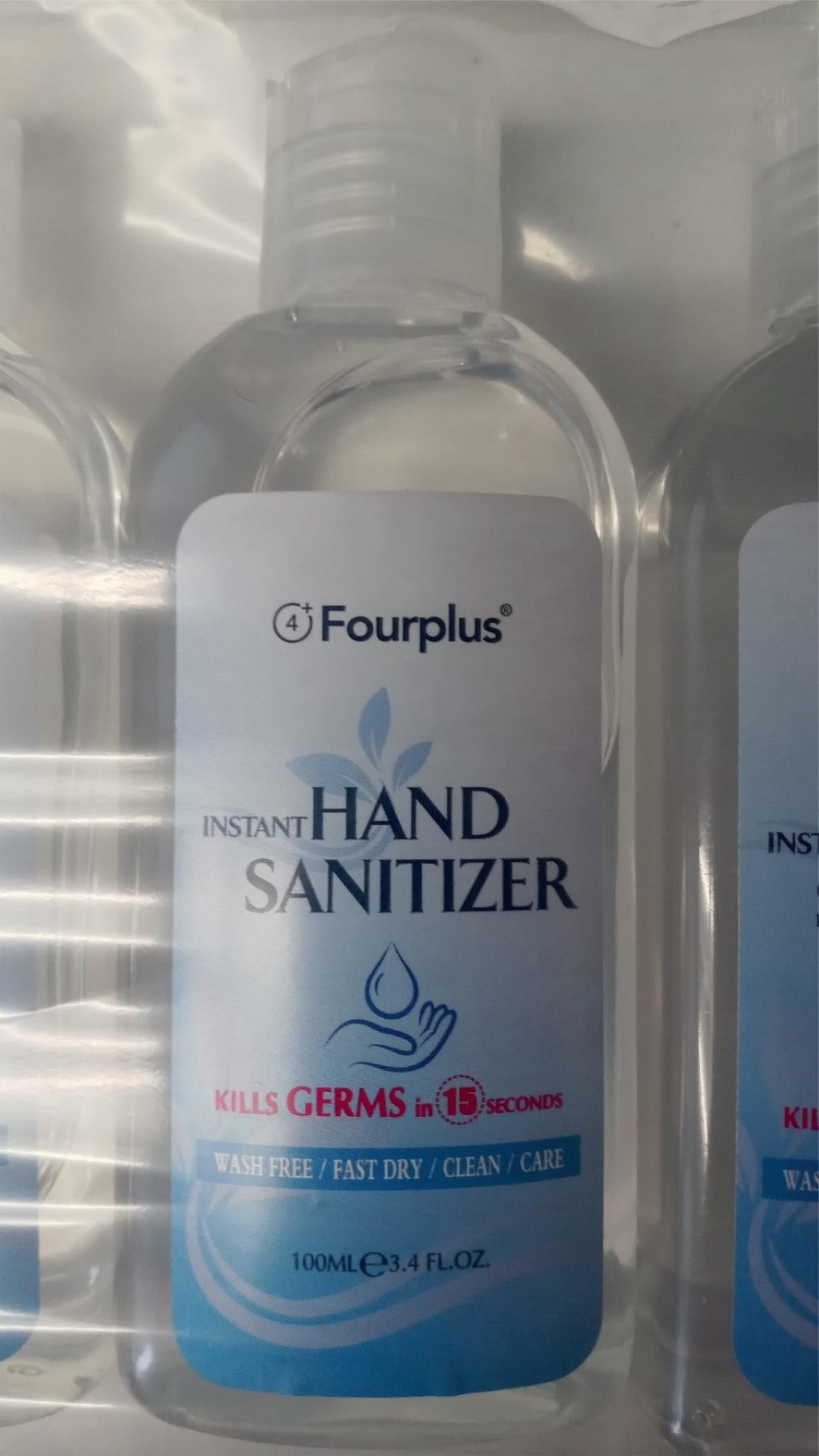 Fourplus Instant Hand Sanitizer 3.4oz 4 pack
