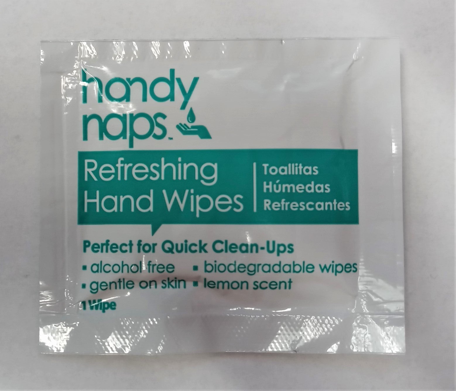 Handy Naps Refreshing Hand Wipes alcohol-free lemon sent biodegradable 100pcs