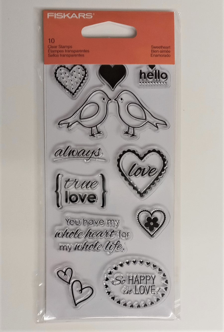 Fiskars 102820-1001 Clear Rubber Stamp Sweetheart 3 by 6-Inch