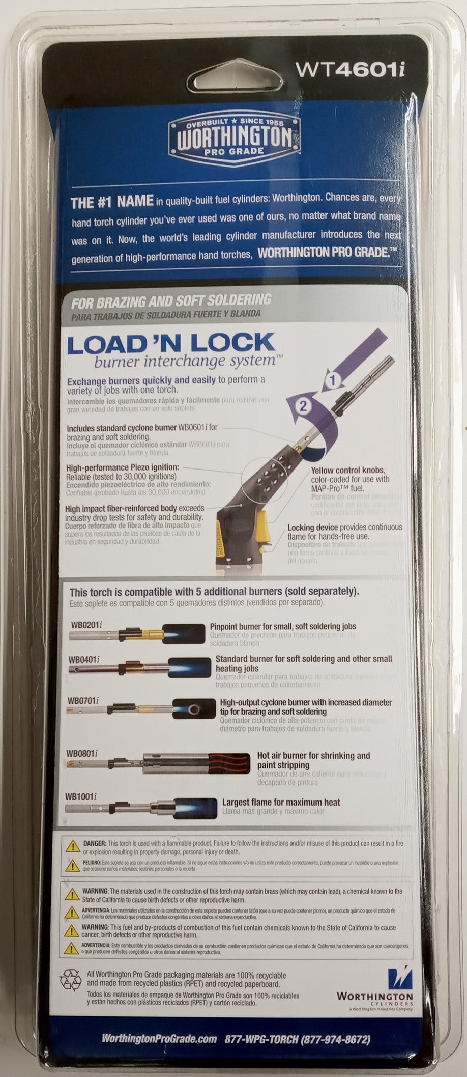 Worthington WT4601i Load & Lock Trigger Start Map Pro Torch