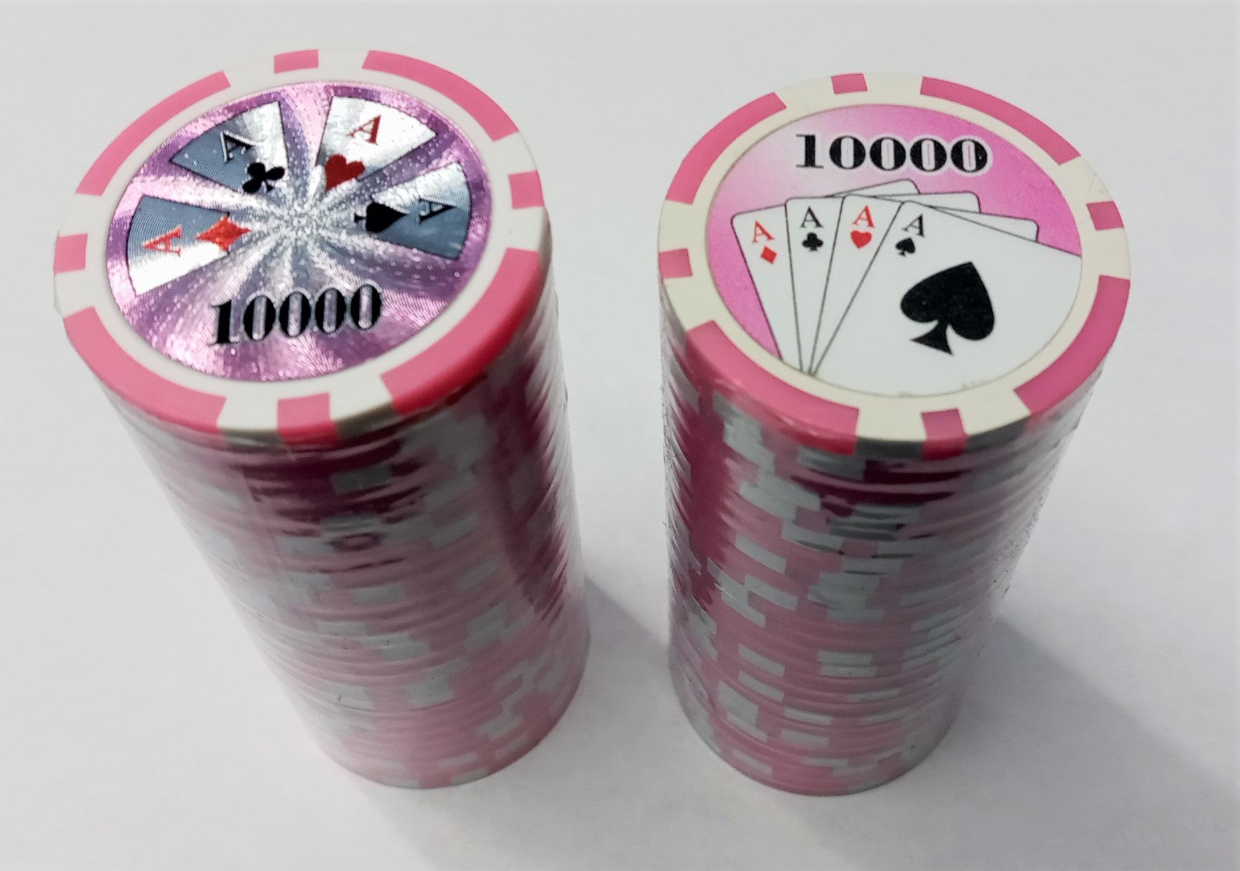 Pink $10,000 Assorted Four Aces Poker Chips 50pcs