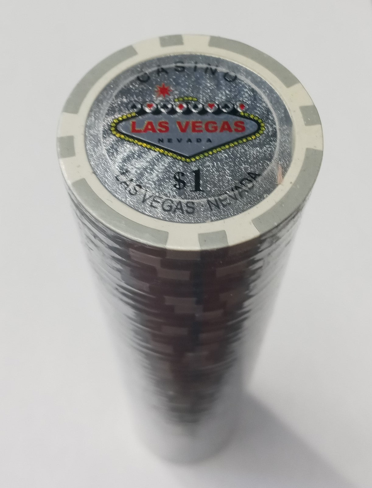 Gray $1 Las Vegas Nevada Poker Chips 50pcs