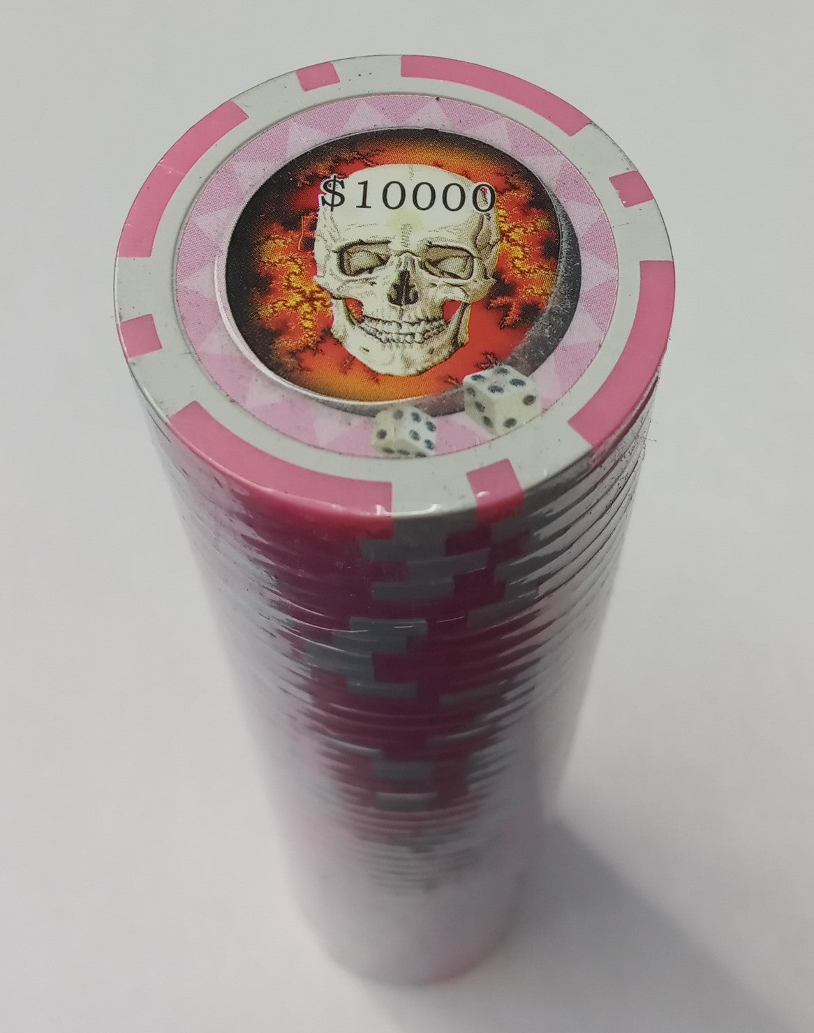 Pink $10,000 Skull Poker Chips 50pcs