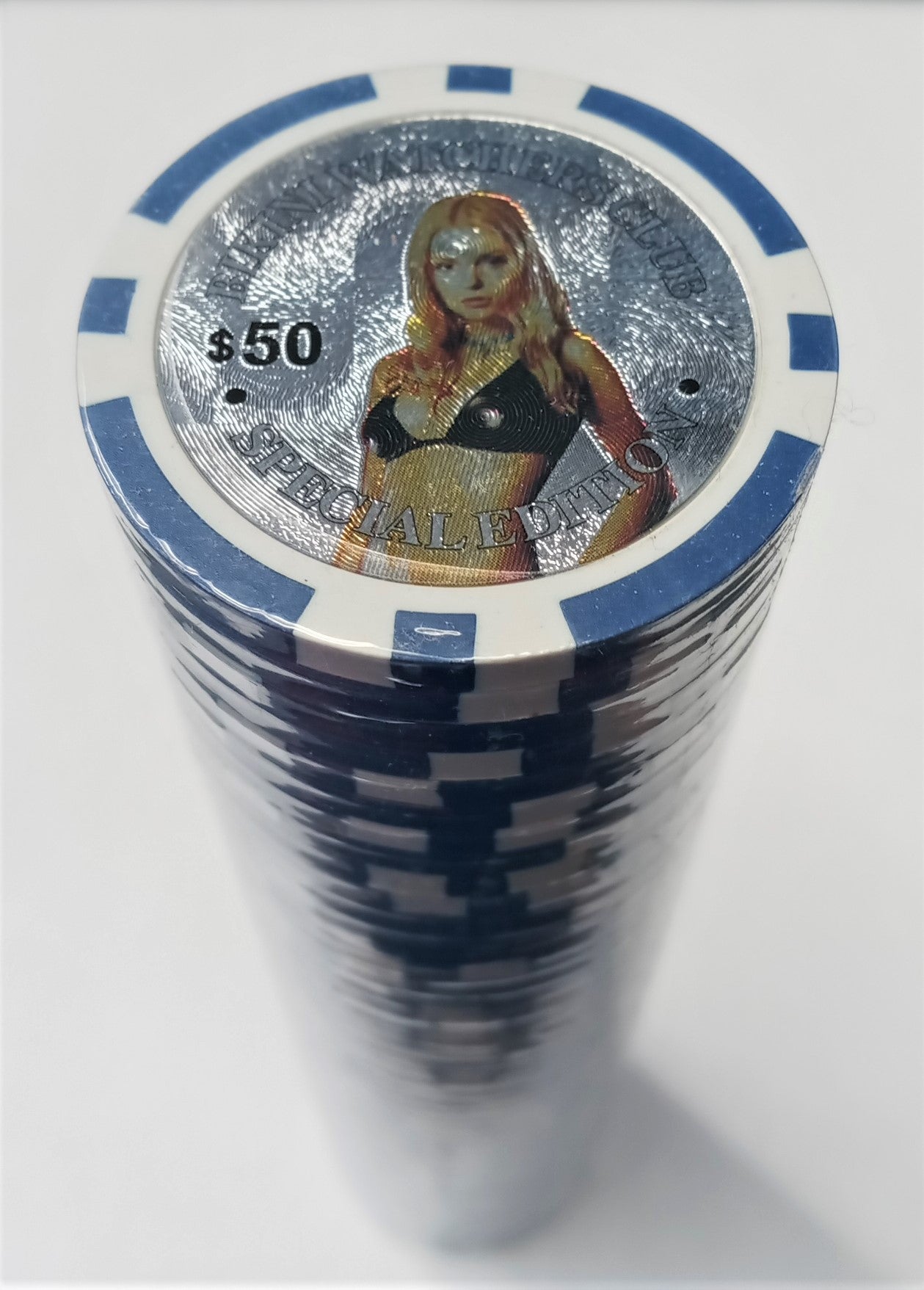 XD-24 Blue $50 Bikini Watchers Club Special Edition Poker Chips 50pcs